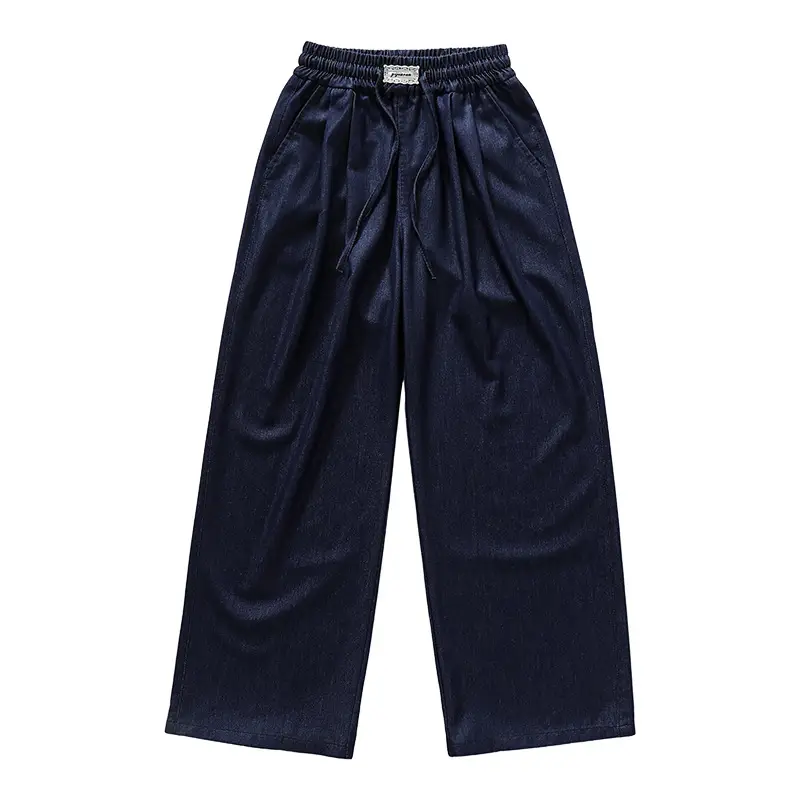 Girls Ice Silk Jeans Dark Blue Summer Pants