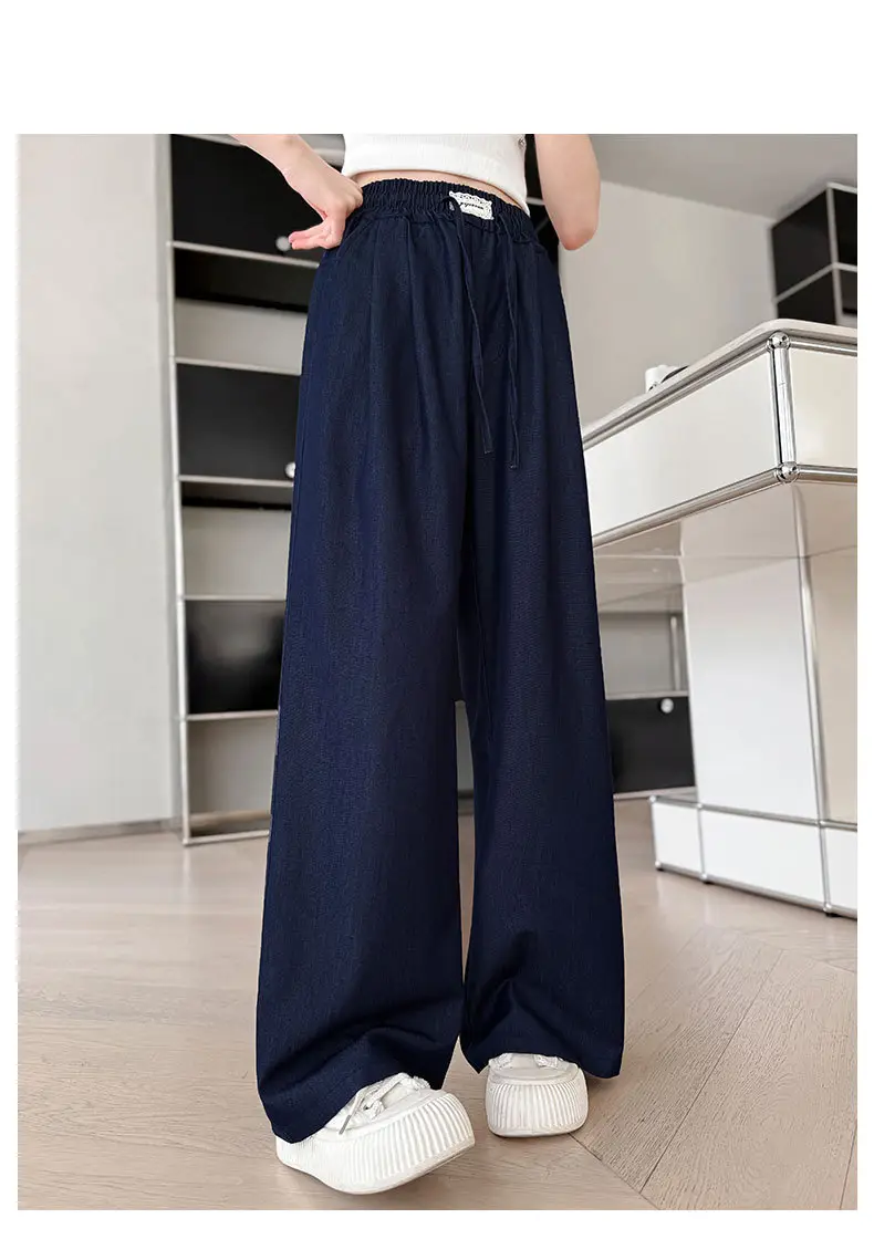 Girls Ice Silk Jeans Dark Blue Summer Pants — feature 20