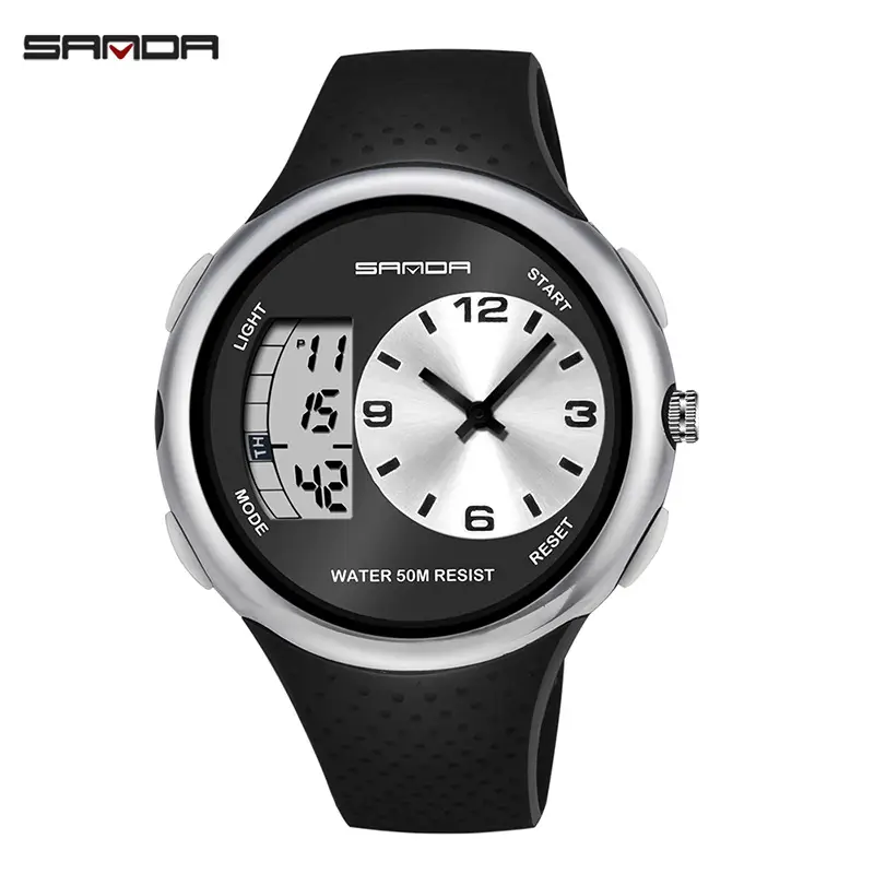 Men's Luminous Digital Watch Black Yellow Sport Resistant