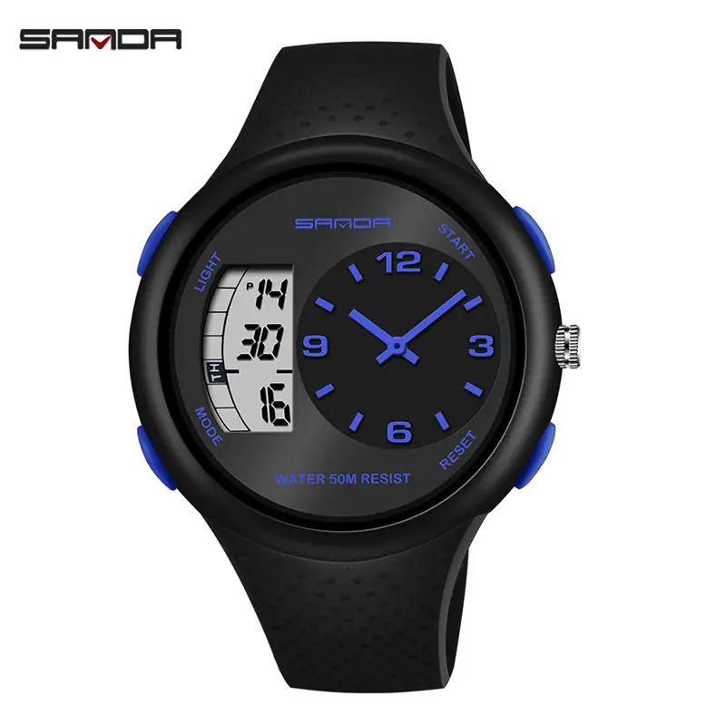 Men's Luminous Digital Watch Black Yellow Sport Resistant