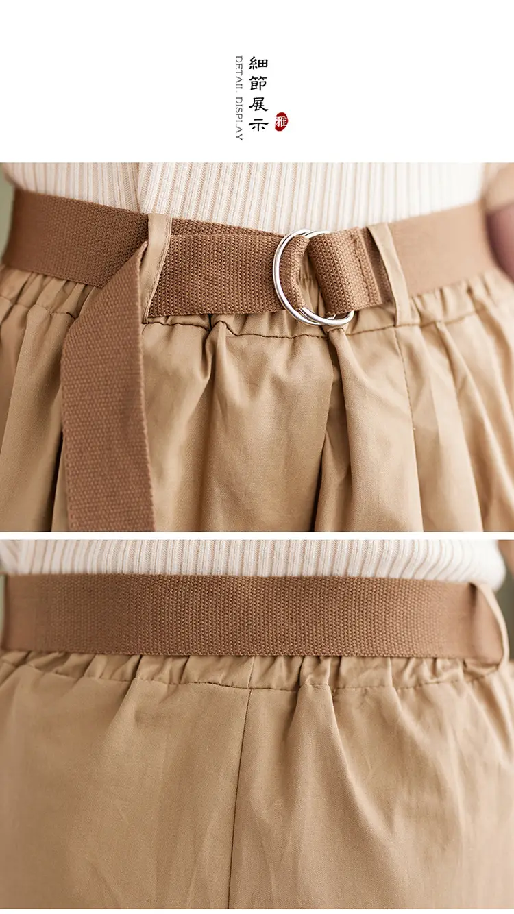 Real Shot 2025 Summer Casual Pure Cotton Cropped Wide-leg Pants — feature 29