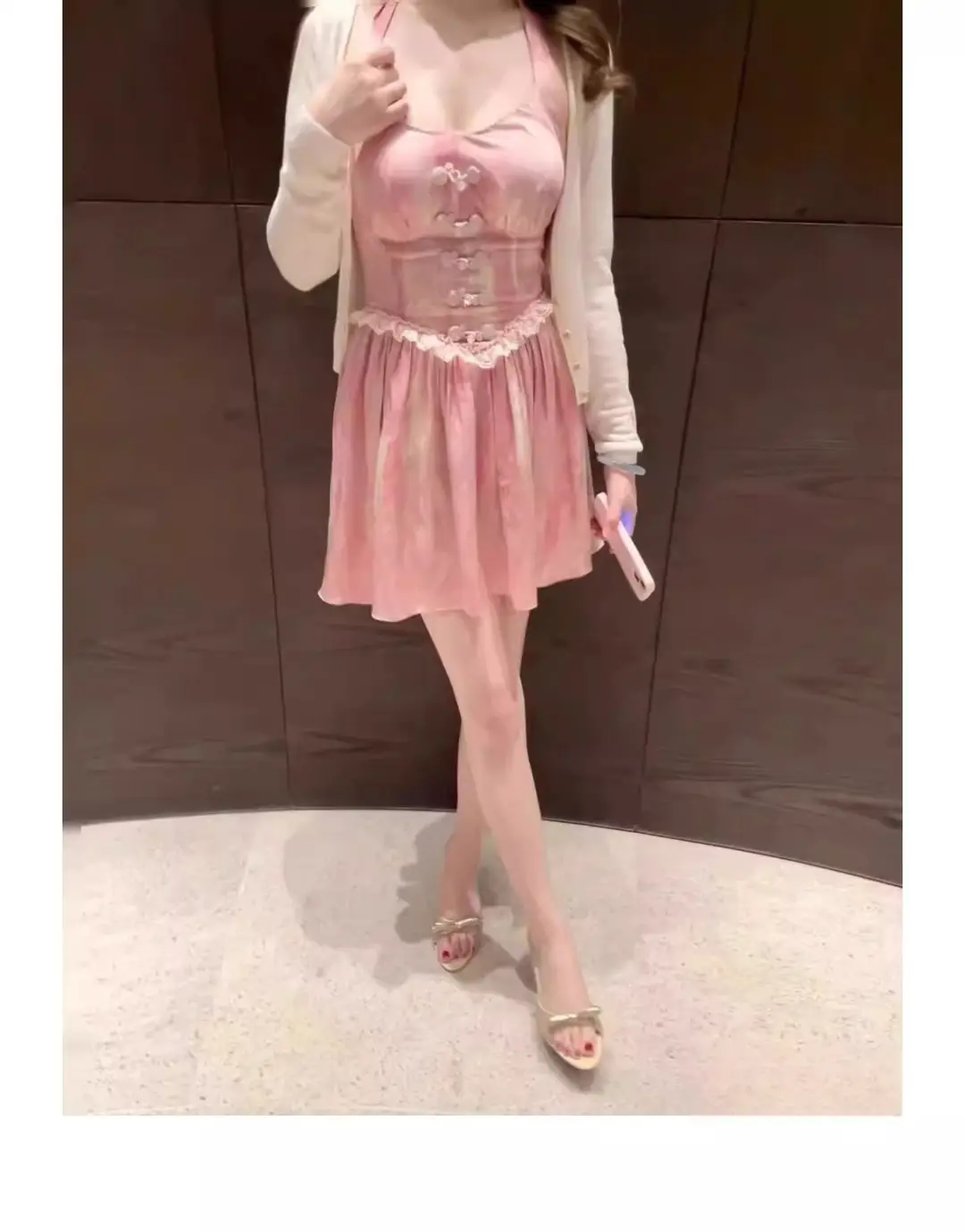 Rhinestone Strap Sandals for Women Summer 2026 New European and American Style Runway High Heels Thin Heel Round Toe Bowknot Slippers — feature 8