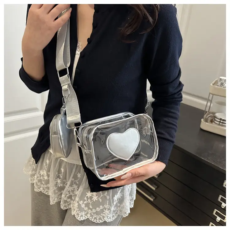 Pink Heart Transparent Crossbody Bag for Women — feature 11