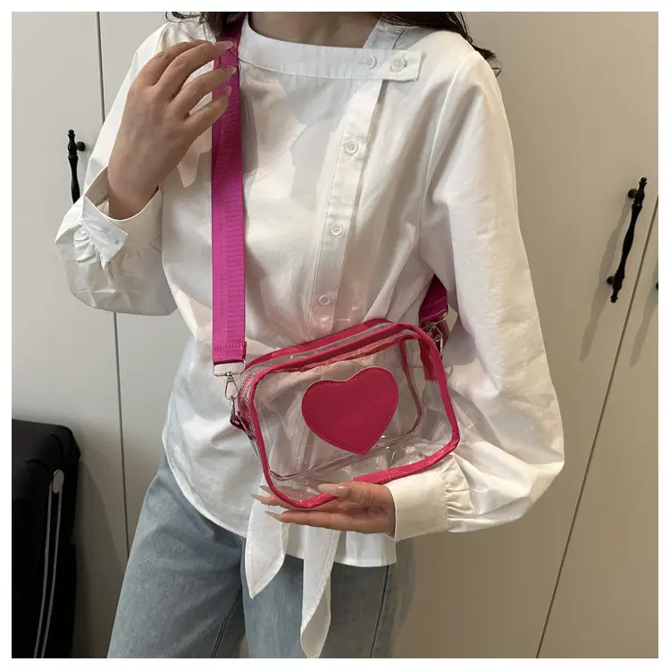 Pink Heart Transparent Crossbody Bag for Women — feature 17