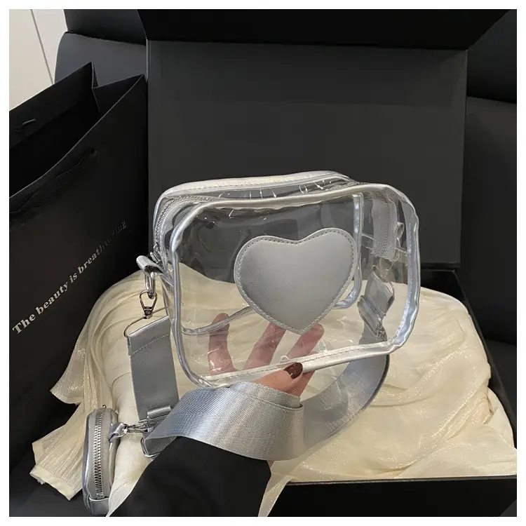 Pink Heart Transparent Crossbody Bag for Women — feature 25