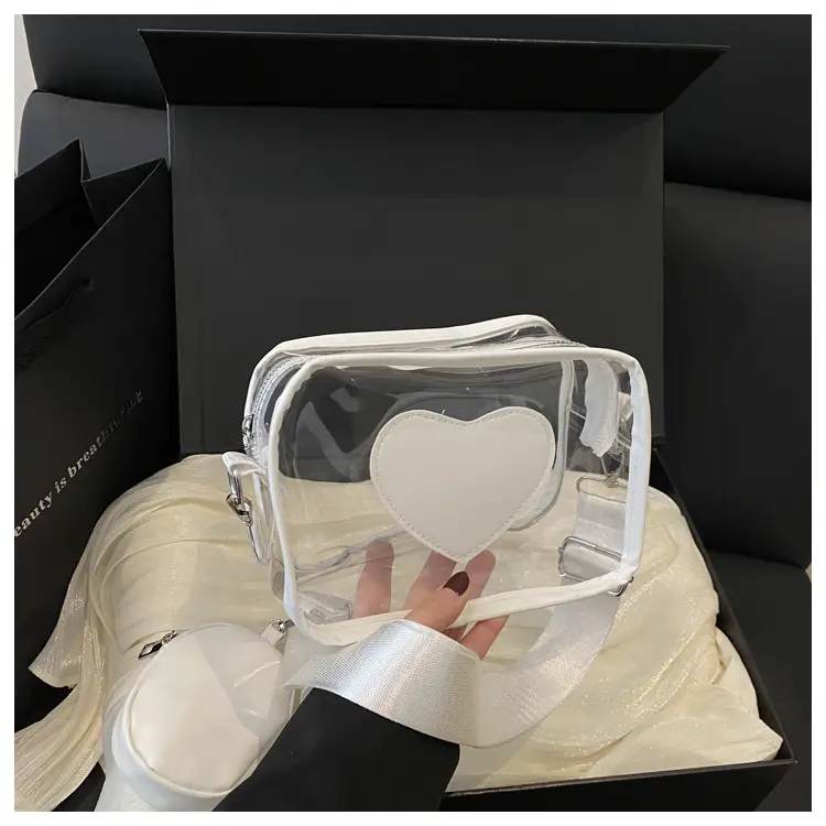 Pink Heart Transparent Crossbody Bag for Women — feature 28