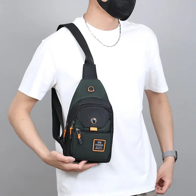 Navy Blue Multi-Layer Crossbody Bag for Men - Image 7