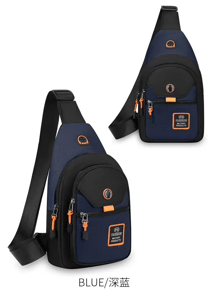 Navy Blue Multi-Layer Crossbody Bag for Men — feature 10