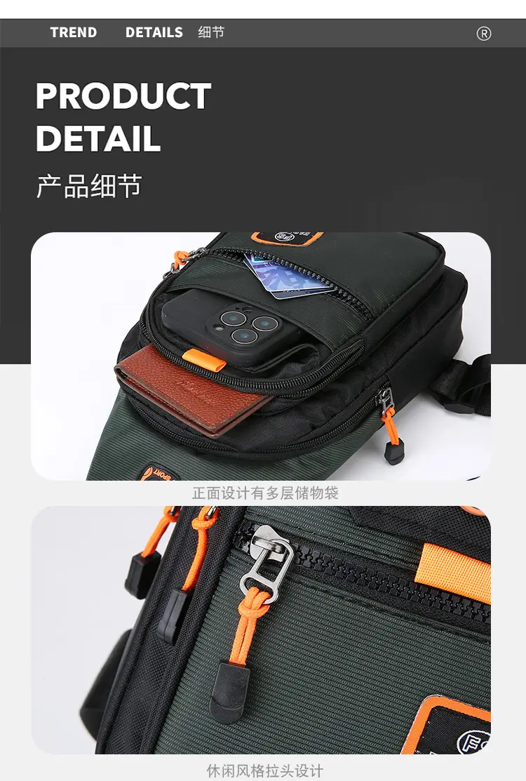 Navy Blue Multi-Layer Crossbody Bag for Men — feature 18