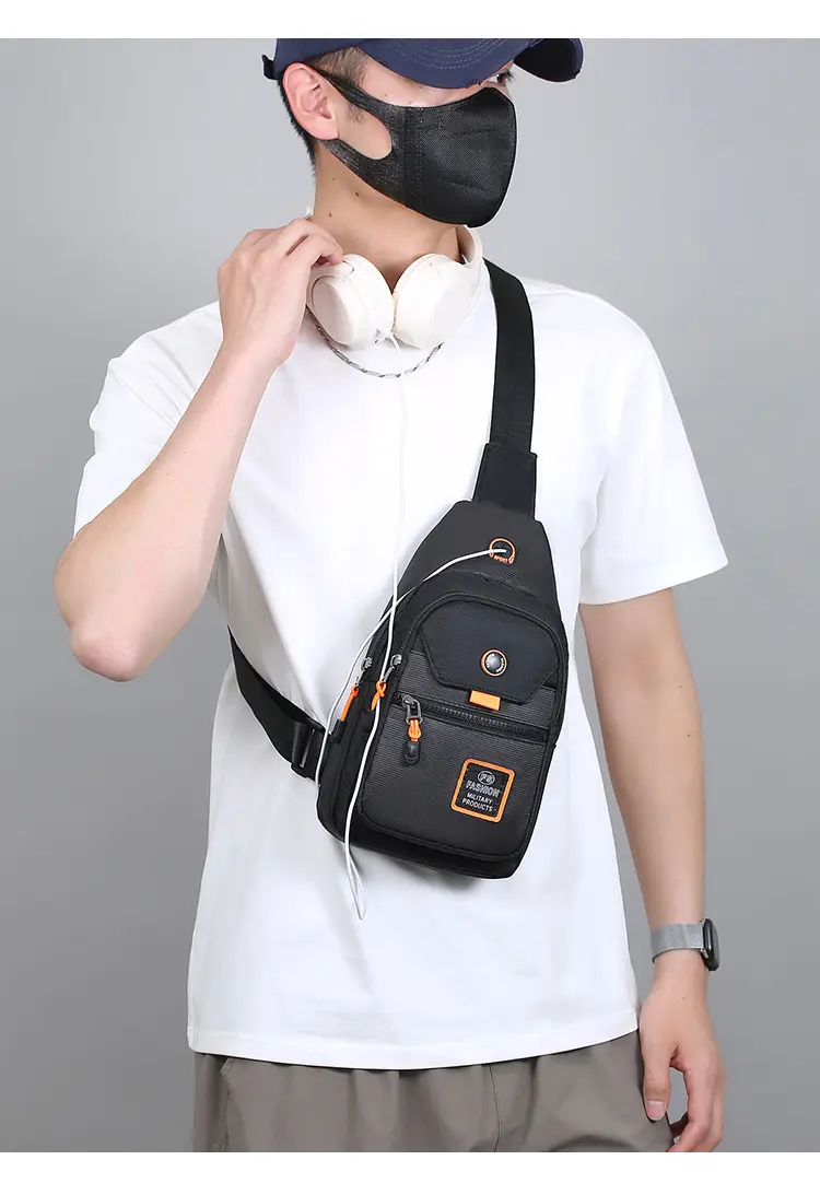 Navy Blue Multi-Layer Crossbody Bag for Men — feature 22