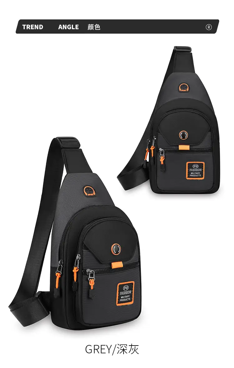 Navy Blue Multi-Layer Crossbody Bag for Men — feature 9