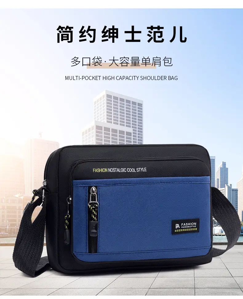 Men's Foreign Trade Casual Shoulder Bag Green Black — feature 1