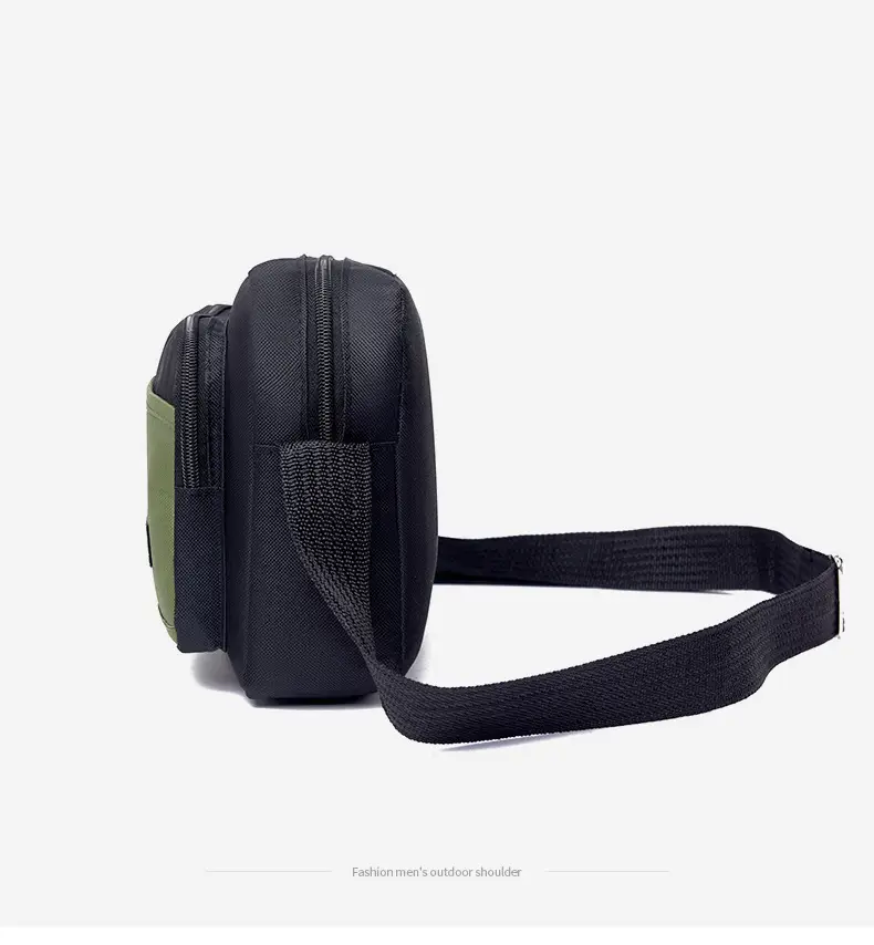 Men's Foreign Trade Casual Shoulder Bag Green Black — feature 14