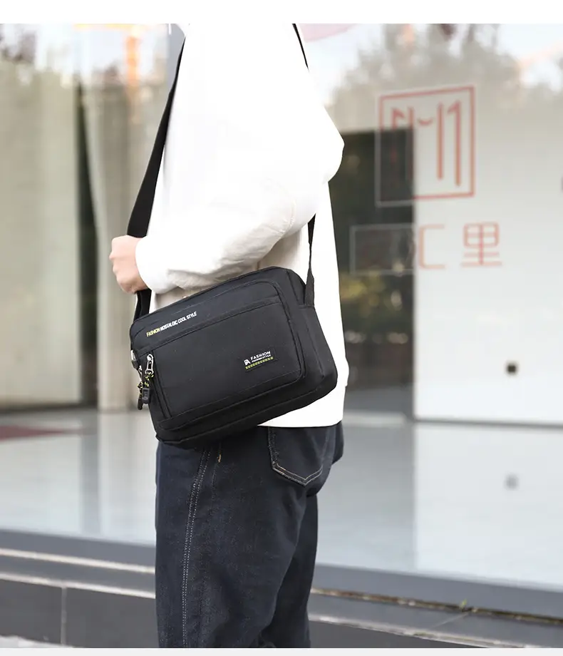 Men's Foreign Trade Casual Shoulder Bag Green Black — feature 24