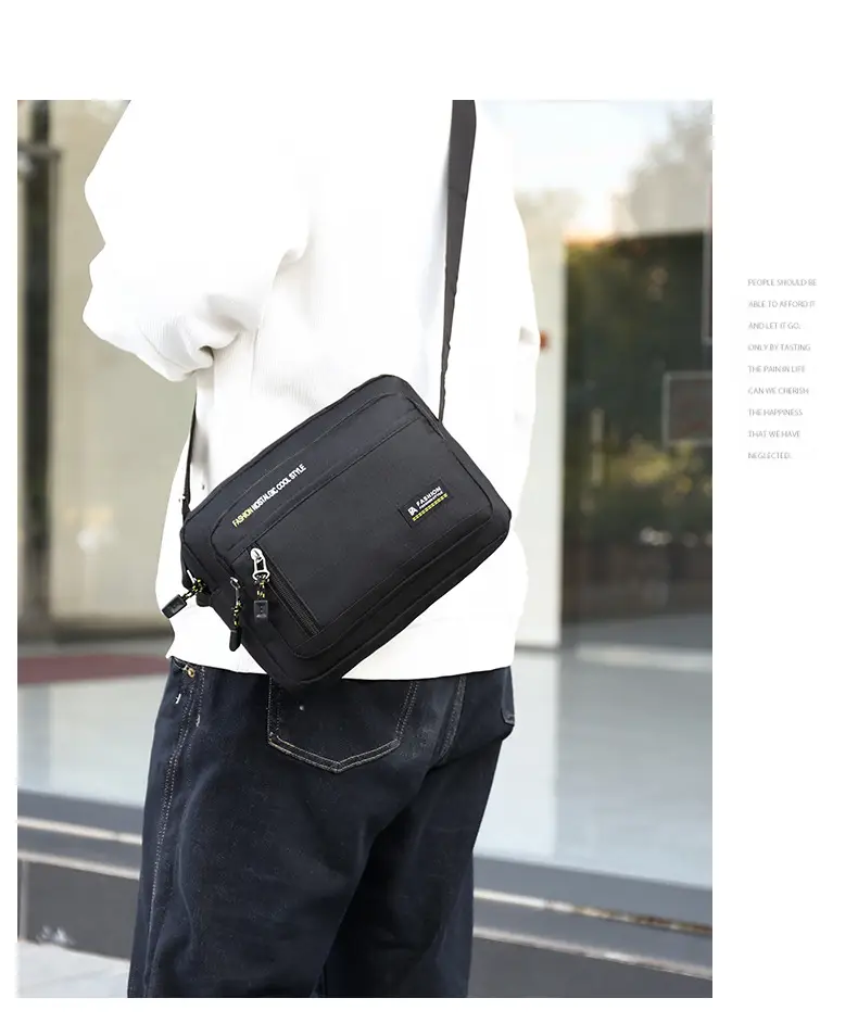 Men's Foreign Trade Casual Shoulder Bag Green Black — feature 26