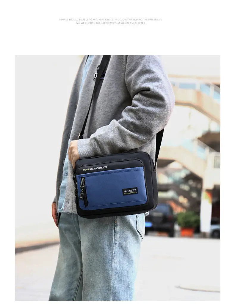 Men's Foreign Trade Casual Shoulder Bag Green Black — feature 27