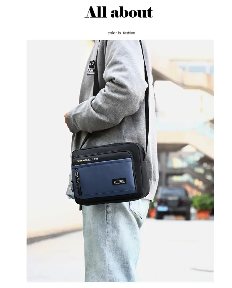 Men's Foreign Trade Casual Shoulder Bag Green Black — feature 28