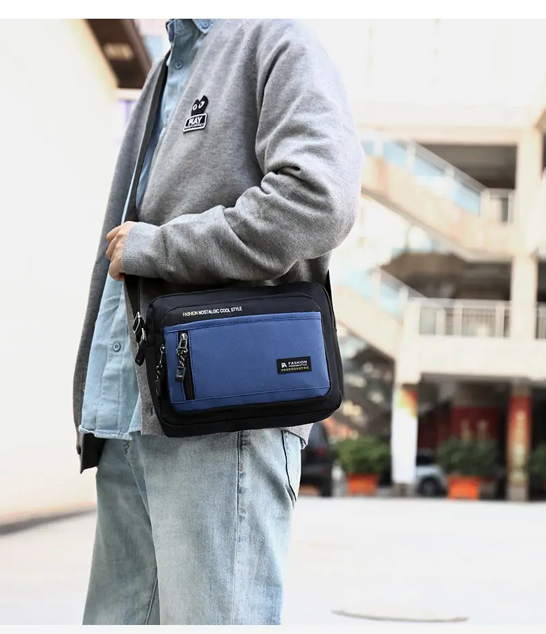 Men's Foreign Trade Casual Shoulder Bag Green Black — feature 29