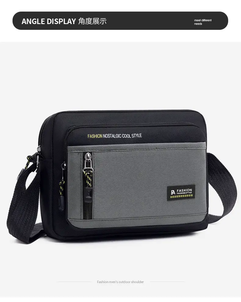 Men's Foreign Trade Casual Shoulder Bag Green Black — feature 9