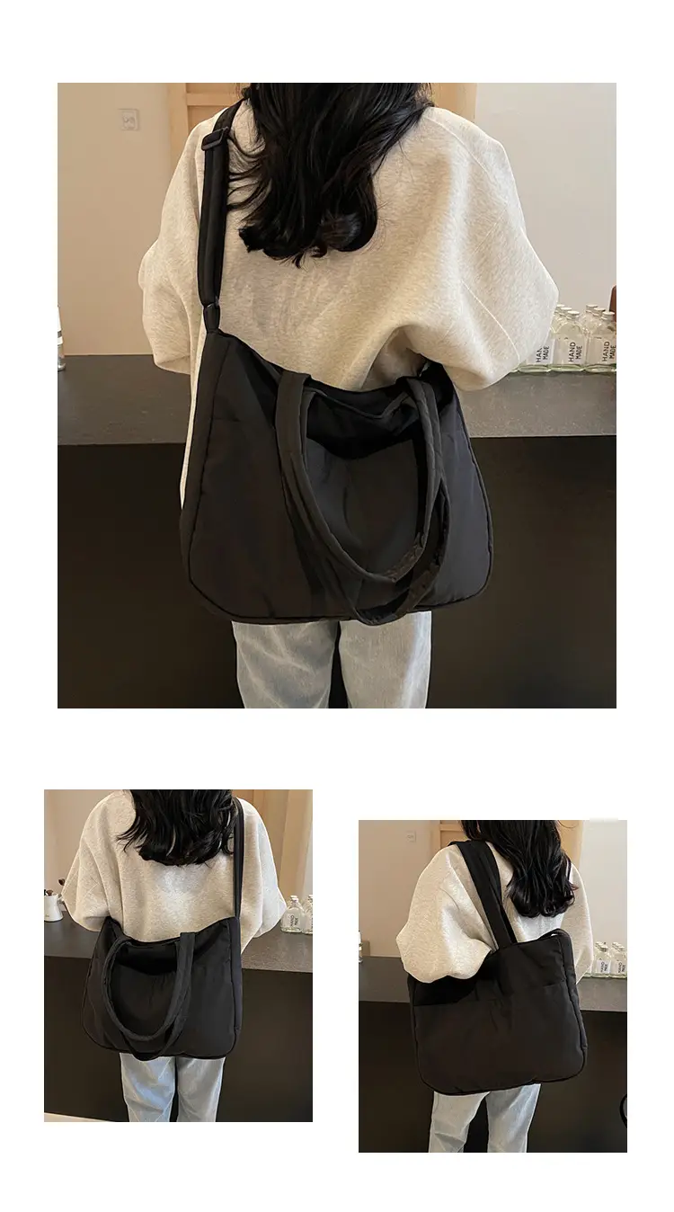 Black Polyester Tote Bag with Handles — feature 10