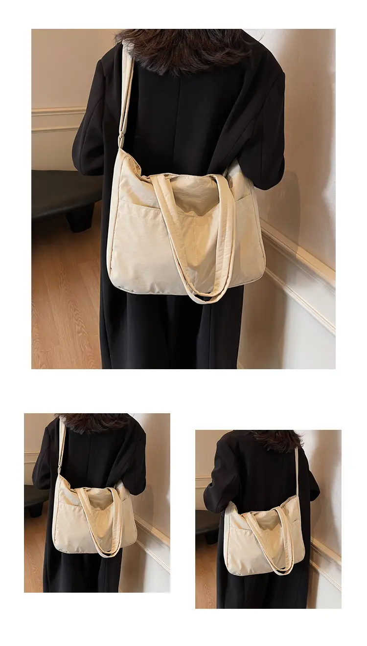 Black Polyester Tote Bag with Handles — feature 12