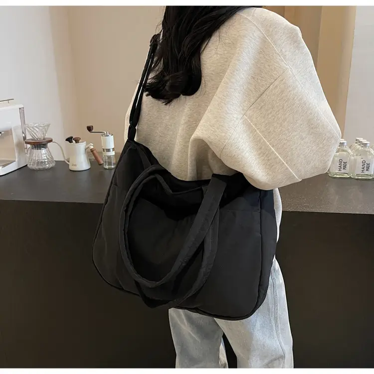 Black Polyester Tote Bag with Handles — feature 28