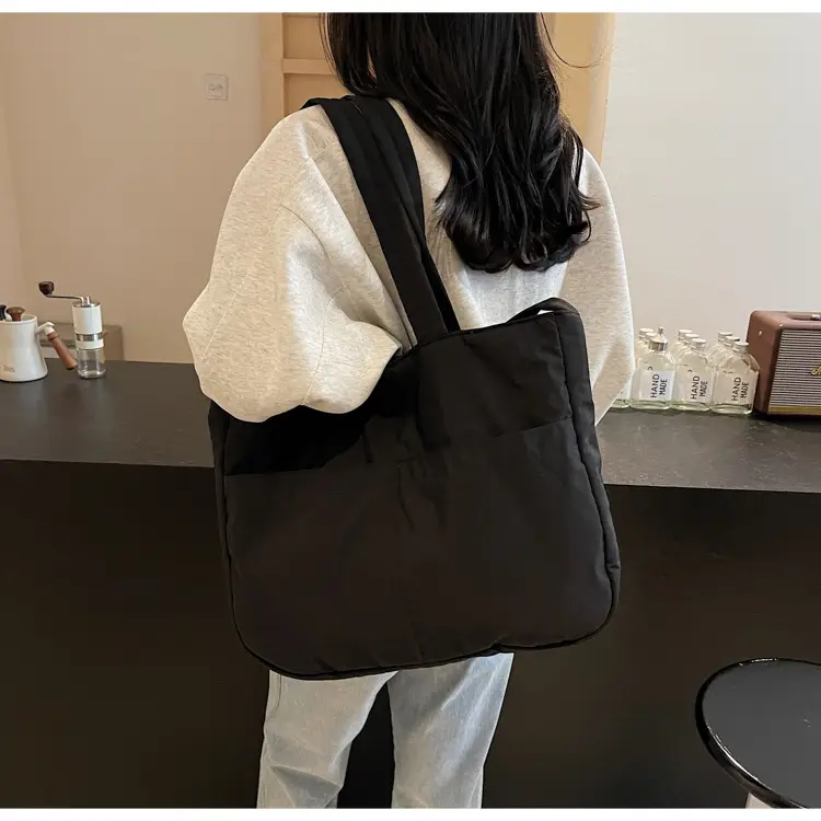 Black Polyester Tote Bag with Handles — feature 30