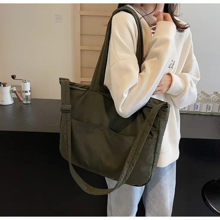 Black Polyester Tote Bag with Handles — feature 37