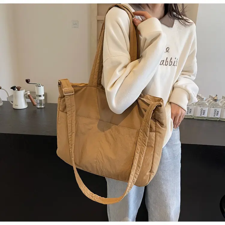Black Polyester Tote Bag with Handles — feature 40