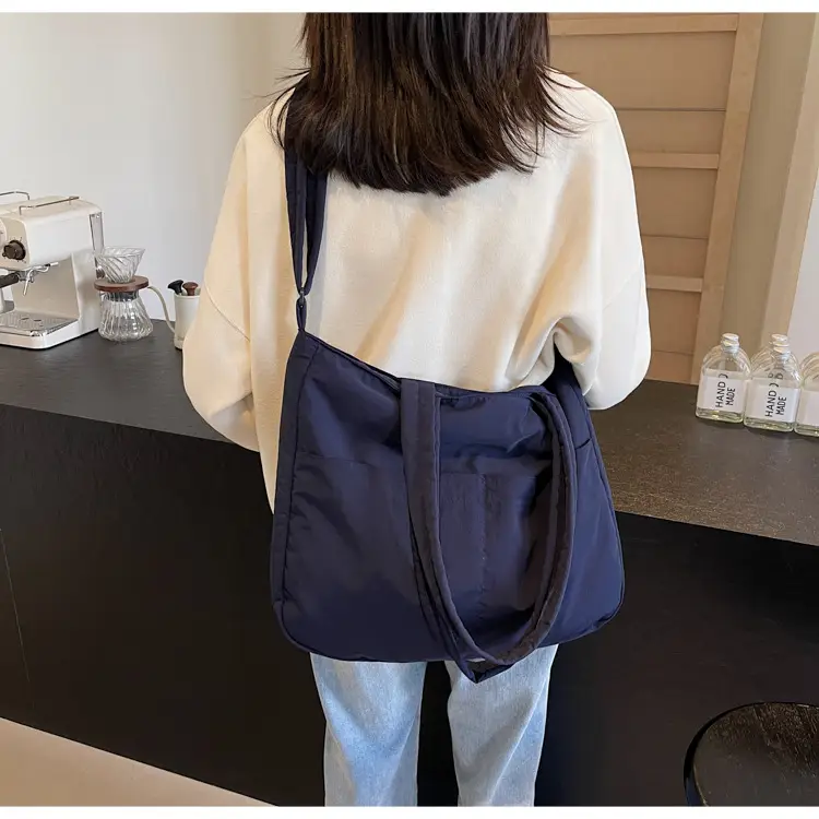 Black Polyester Tote Bag with Handles — feature 45