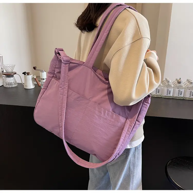 Black Polyester Tote Bag with Handles — feature 46