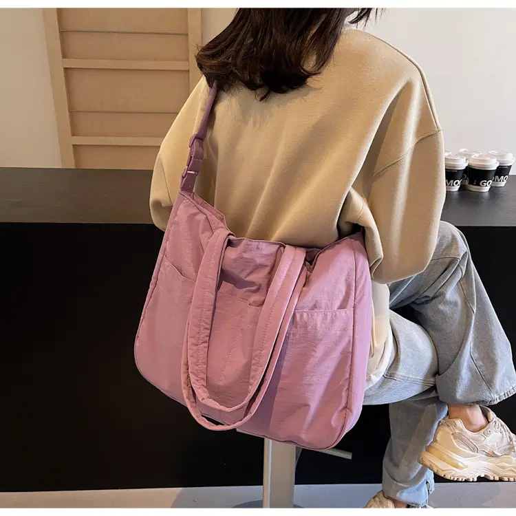 Black Polyester Tote Bag with Handles — feature 48