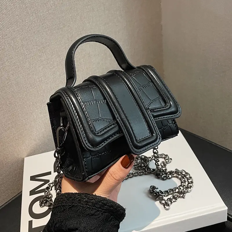 Small Square Leather Bag for Women Crossbody Shoulder - Image 7