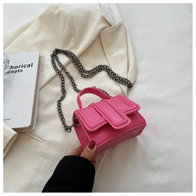 Small Square Leather Bag for Women Crossbody Shoulder - Image 2