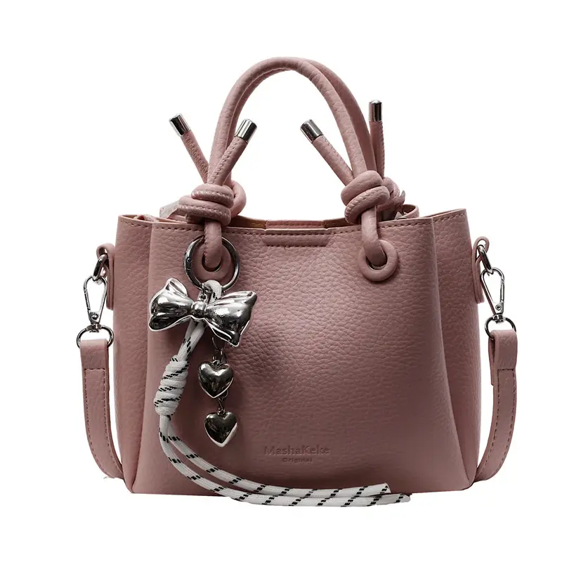 Beige Leather Bucket Bag 2025 Korean Style - Image 2