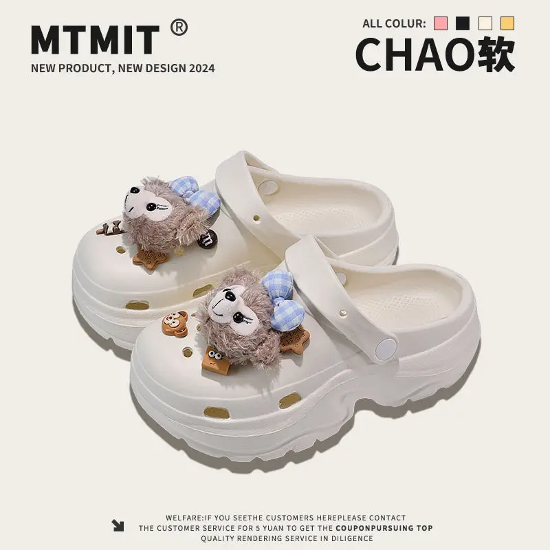 Women's 2025 Blue Bear Croc Sandals with Thick Sole - Image 50