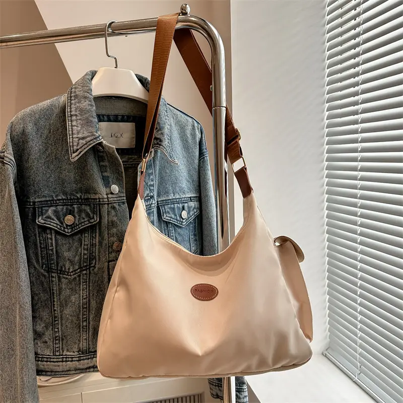 Women's Large Capacity Oxford Shoulder Bag Beige 2025 - Image 6