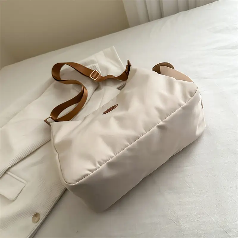 Women's Large Capacity Oxford Shoulder Bag Beige 2025 - Image 7