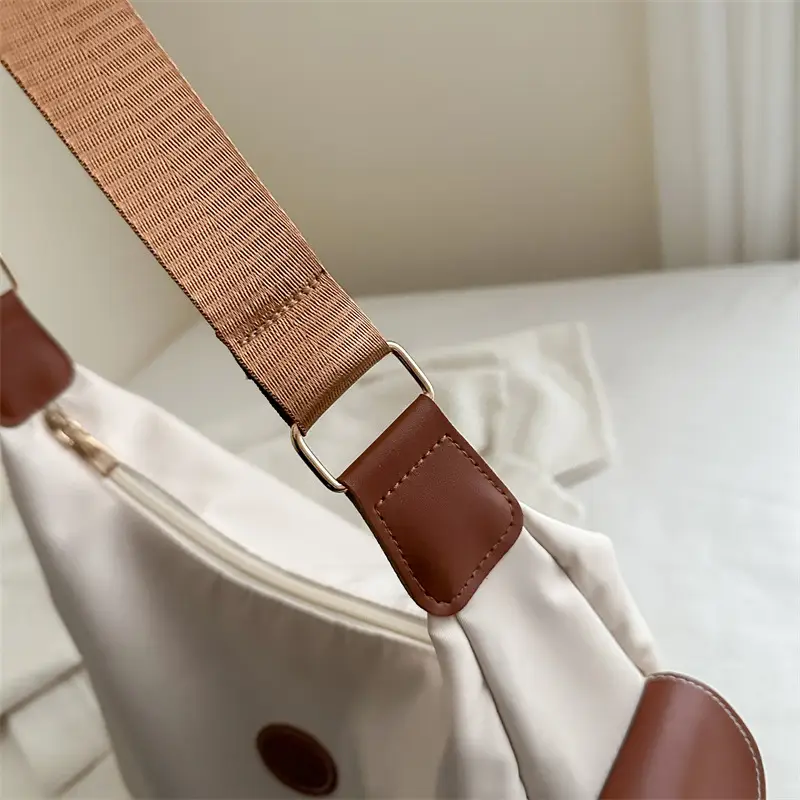 Women's Large Capacity Oxford Shoulder Bag Beige 2025 - Image 8
