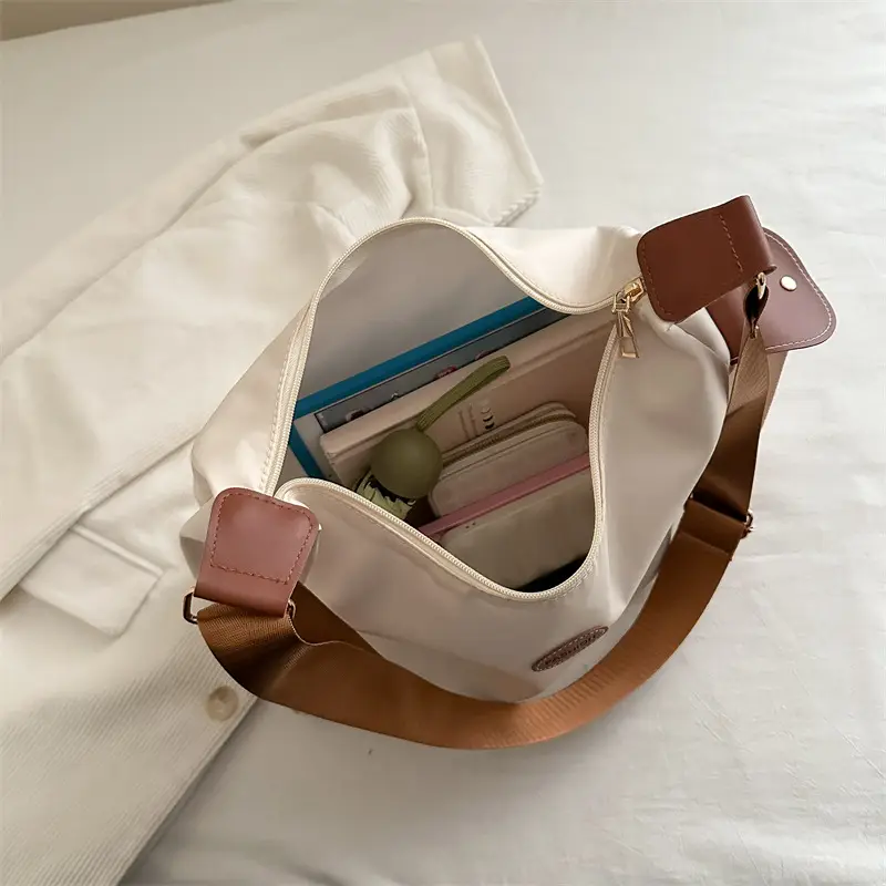 Women's Large Capacity Oxford Shoulder Bag Beige 2025 - Image 9