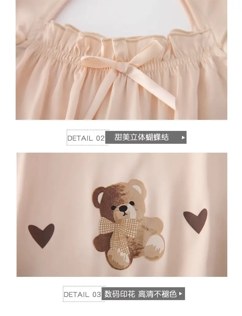 Girls' Nightgown Summer New Korean Style Suspender Dress for Girls, Ice Silk Outerwear for Older Children, Cute Children's Sleepwear Dress — feature 13