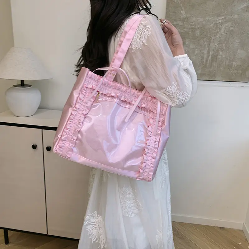 Silver Lace Shoulder Bag Large Capacity Fashion Trend - Image 9