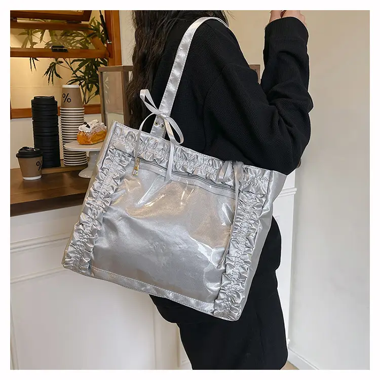 Silver Lace Shoulder Bag Large Capacity Fashion Trend — feature 13