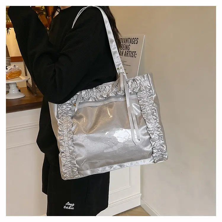 Silver Lace Shoulder Bag Large Capacity Fashion Trend — feature 14