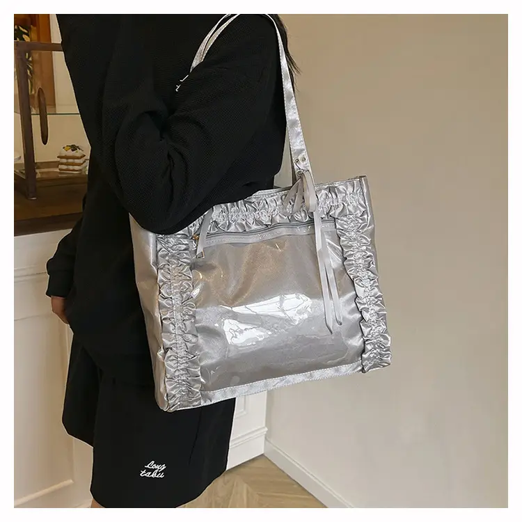 Silver Lace Shoulder Bag Large Capacity Fashion Trend — feature 15