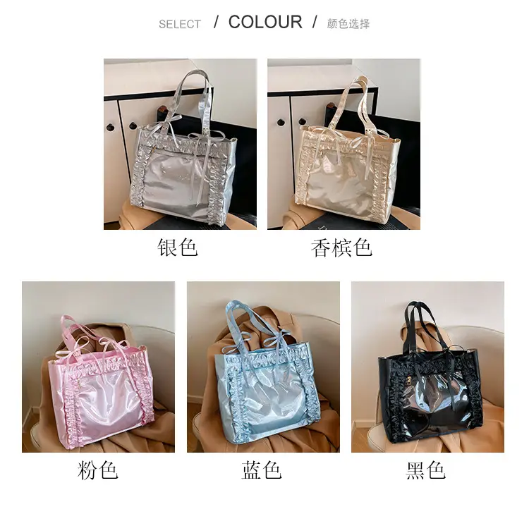 Silver Lace Shoulder Bag Large Capacity Fashion Trend — feature 2