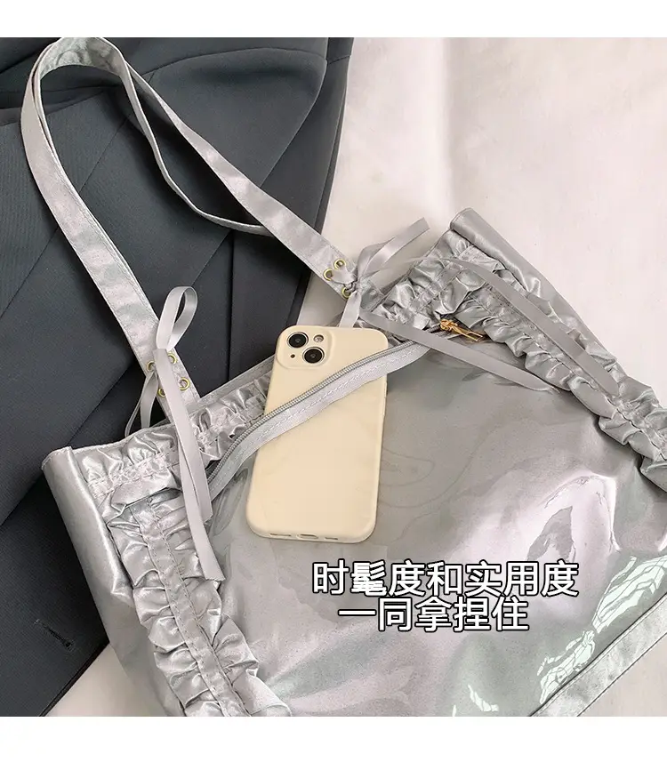 Silver Lace Shoulder Bag Large Capacity Fashion Trend — feature 4