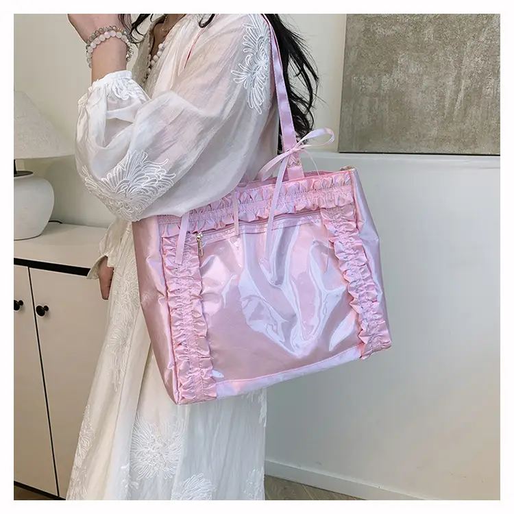 Silver Lace Shoulder Bag Large Capacity Fashion Trend — feature 7