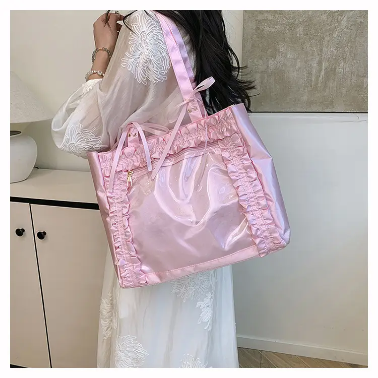 Silver Lace Shoulder Bag Large Capacity Fashion Trend — feature 9