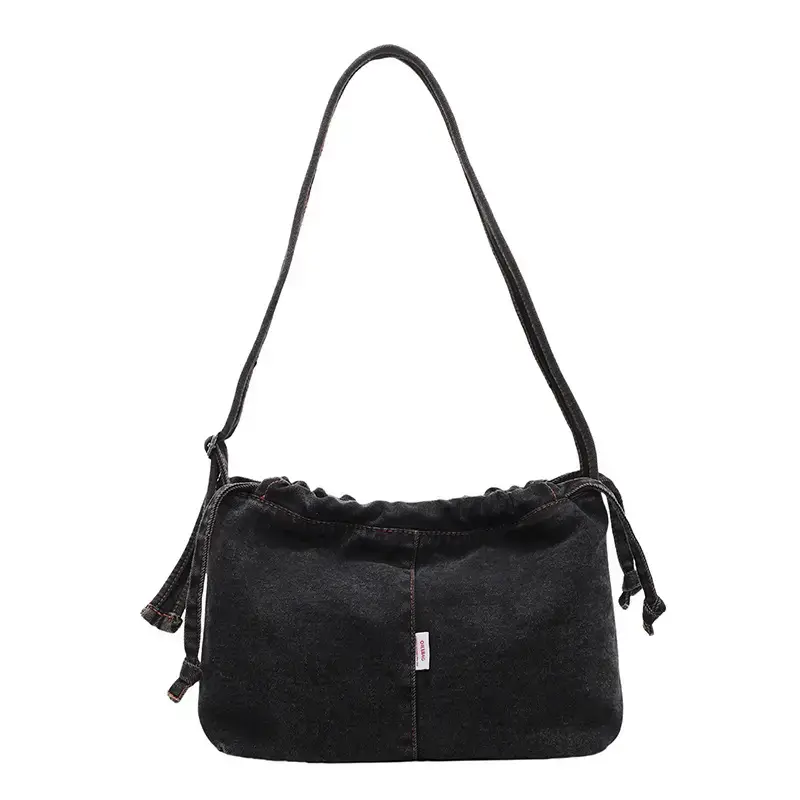 Vintage Denim Crossbody Bag 2025 New Niche Trend Washed Women's Bag - Image 3